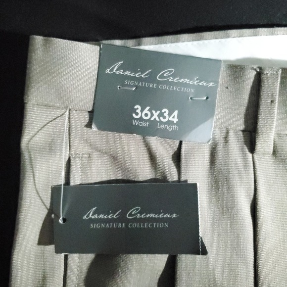 Daniel Cremieux Pleated Dress Pants Mens 36x34 Khaki Signature New NWT Classic - Picture 7 of 12